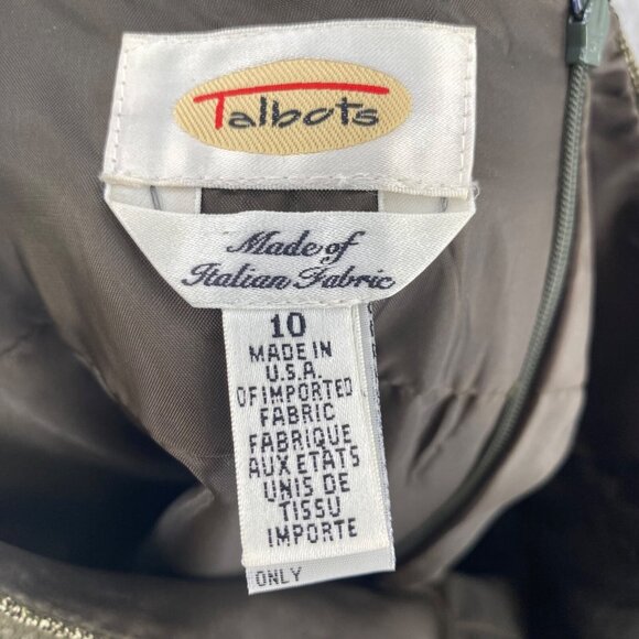 Talbots Skirt Womens 10 Green Wool Silk Blend Above Knee Straight Career Vintage - Picture 6 of 10
